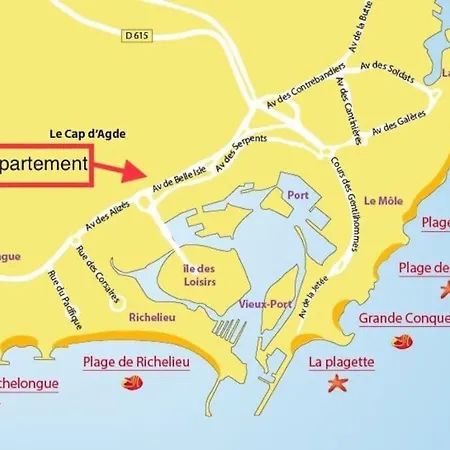 Cap D'agde Le Genois T2 De 36m2 Avec Parking Privatif Et Acces Internet Appartement *