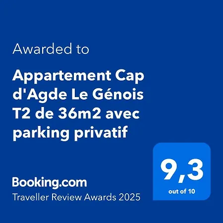 Cap D'agde Le Génois T2 De 36m2 Avec Parking Privatif Et Accès Internet Agde